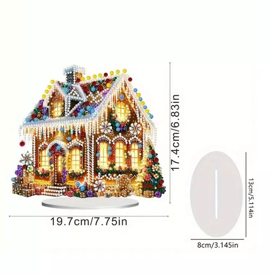 5D DIY Festive Christmas House Diamond Art Kit Crystal Embroidery Rhinestone