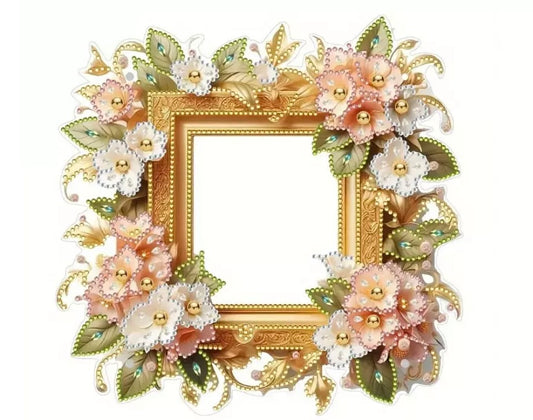 5D DIY Floral Photo Frame Diamond Painting Kit Acrylic Table Top