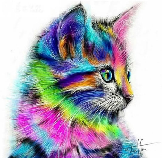 5D Diamond Painting Rainbow Cat DIY Art Kit
