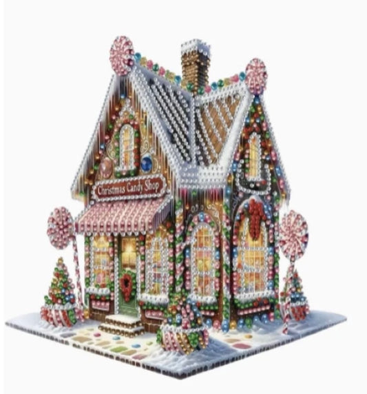 5D DIY Christmas Sweet Shop Acrylic Tabletop Diamond Art Kit Decoration