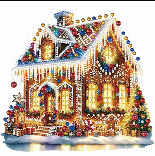 5D DIY Festive Christmas House Diamond Art Kit Crystal Embroidery Rhinestone
