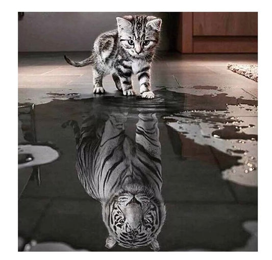 5D Diamond Painting Drill Cat and Tiger