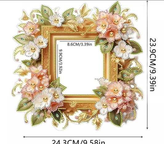 5D DIY Floral Photo Frame Diamond Painting Kit Acrylic Table Top
