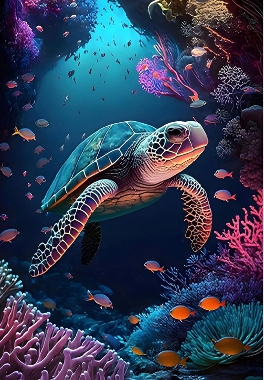 5D Diamond Art Painting Kits for Adults, Sea Turtle Diamond Painting Kits for Beginners