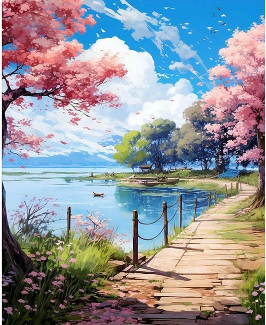 5D DIY Diamond Painting Kits for Adults Kids Beginners, Lakeside，Landscape/Anima