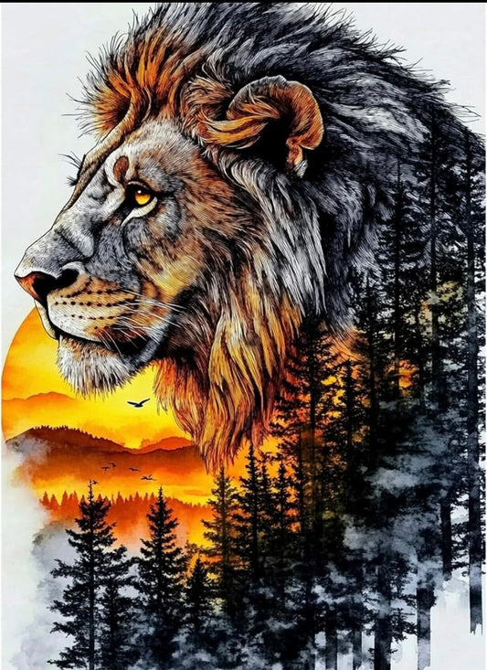 Lion Diamond Painting Art Kits Adults,DIY Diamond Art Kits Adults
