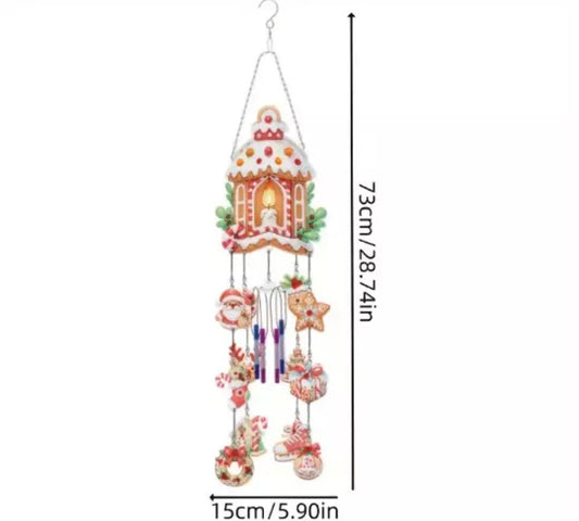 5D DIY Gingerbread Candle Windchime Diamond Art Kit Christmas Rhinestone