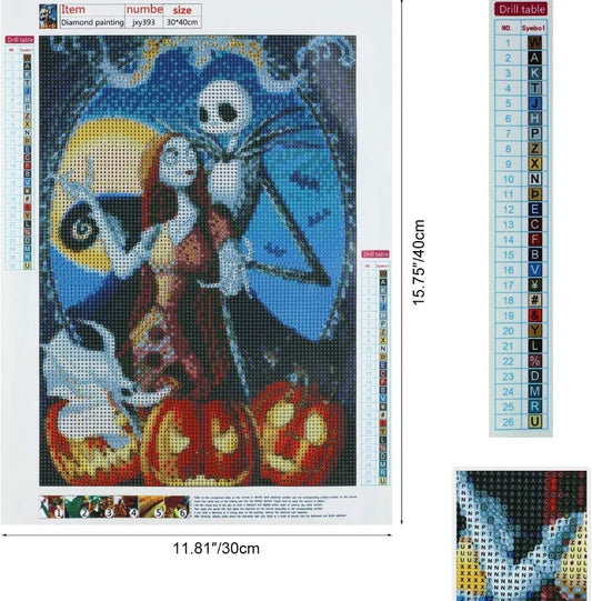 5D Jack Sally Skull Diamond Painting Full Drill DIY Kits