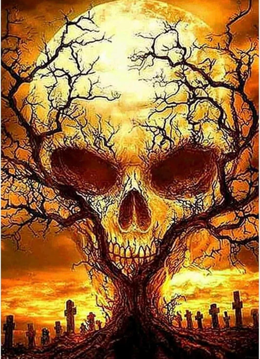 Halloween Skull Diamond Painting Kits for Adults, 5D Diamond Art Kits for Adults