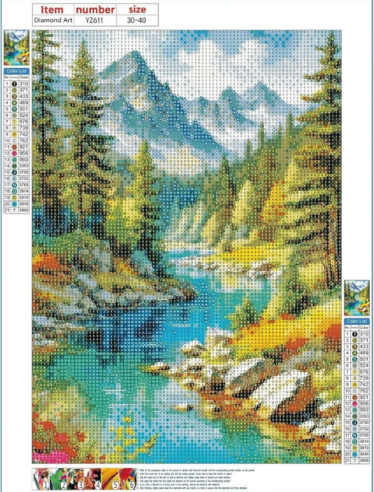Snowy Mountain Diamond Painting Kits for Beginners Adults,5D DIY Forest Diamond