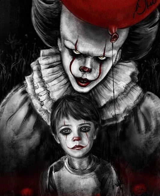 5D Full Drill Diamond Painting Boy With Clown