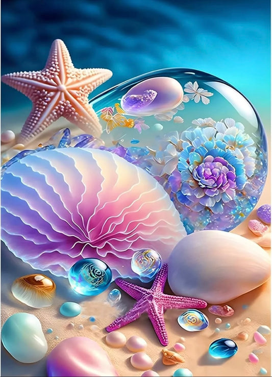 5D Diamond Painting Kits,for Adults Full Drill, DIY pearls seashells