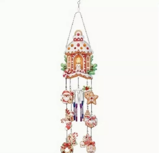 5D DIY Gingerbread Candle Windchime Diamond Art Kit Christmas Rhinestone