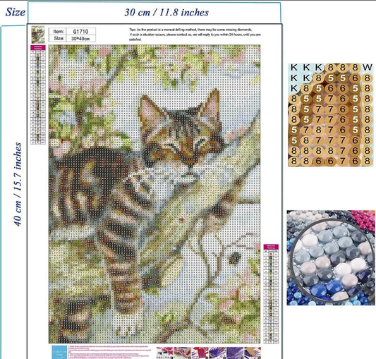 5D Sleeping Cat  Diamond Painting Full Drill DIY Kits